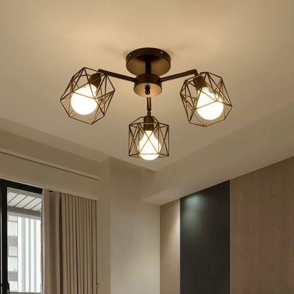Herbert Moderna Lámpara de techo LED Negra para Dormitorio Sala de estar Metal