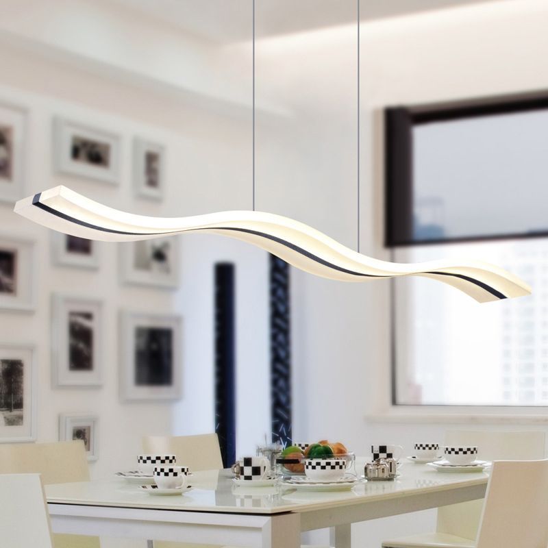 Louise Minimalista LED Lámpara Colgante Blanco Dormitorio/Estudio Acrílico