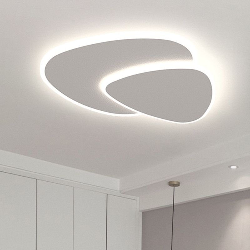 Quinn Moderna Geométrica Metal/Acrílico Lámpara de Techo Blanca