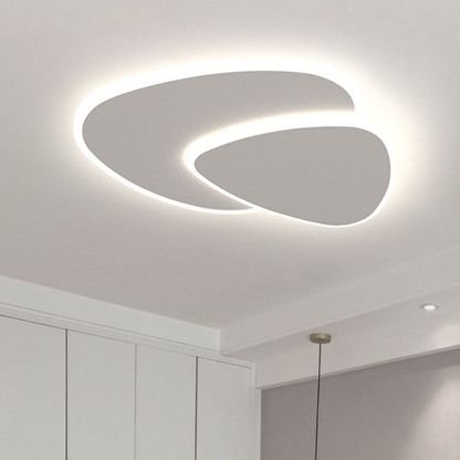 Quinn Moderna Geométrica Metal/Acrílico Lámpara de Techo Blanca