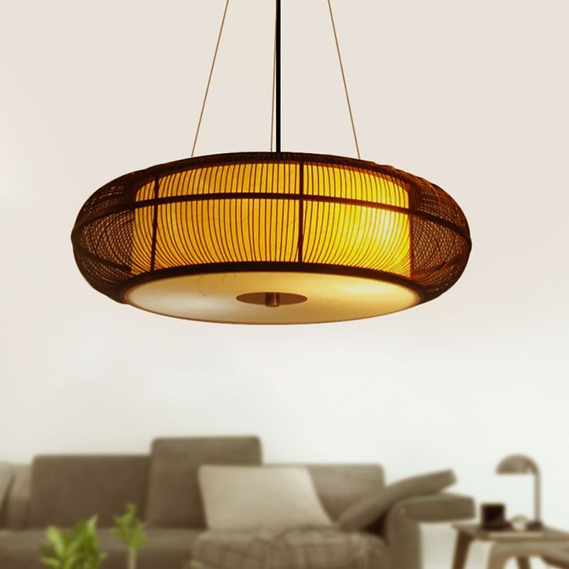 Ozawa Lámpara Colgante Negro Metal y Madera