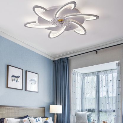 Hana Ventilador con Luz sin aspas, Blanco 8 Estilos, Motor dc