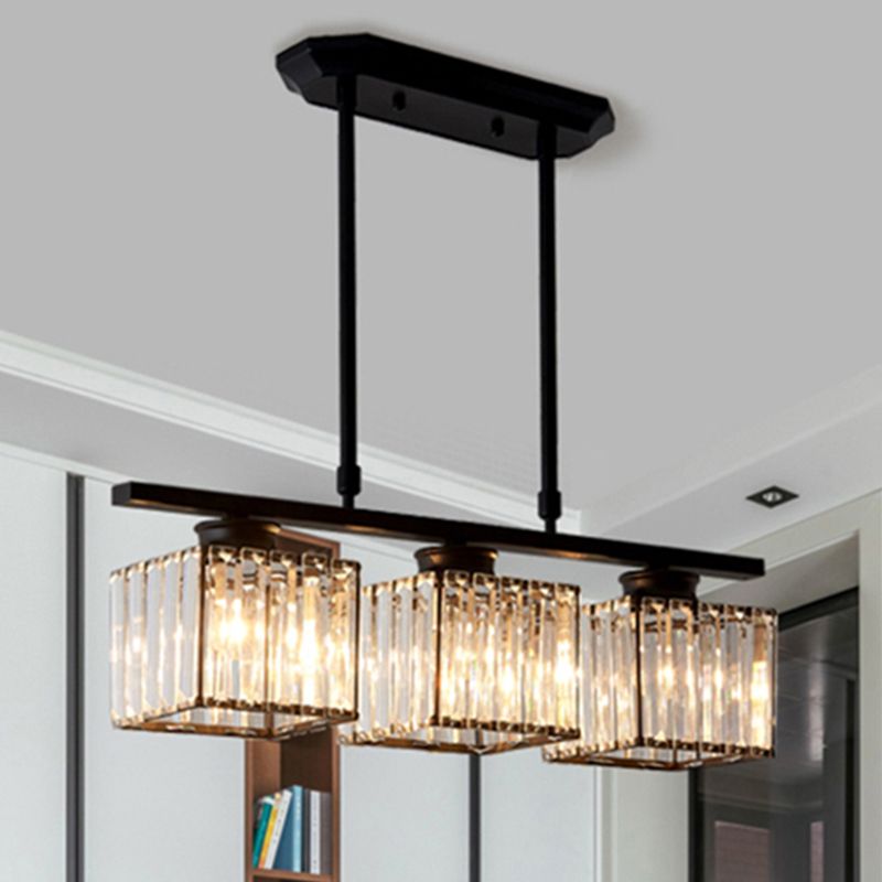 Kristy Moderno LED Lámpara Colgante, Negro/Oro, Mesa de Comedor, Cristal Metal