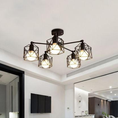 Herbert Moderna Lámpara de techo LED Negra para Dormitorio Sala de estar Metal
