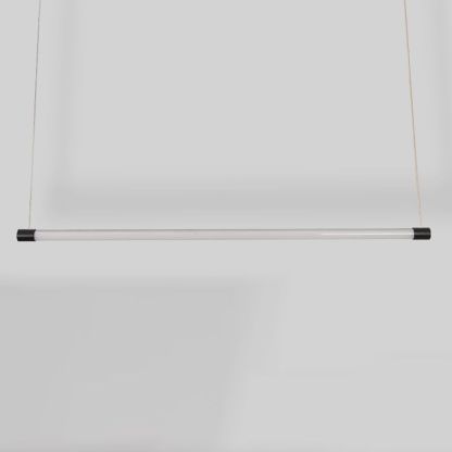 Edge Lineal Moderno Lámpara Colgante Negro y Plata Dormitorio/Salón/Comedor Metal 120/150CM Largo