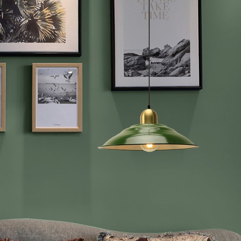 Cairns Lámpara colgante Moderna de Granero y Cono Verde para Dormitorio