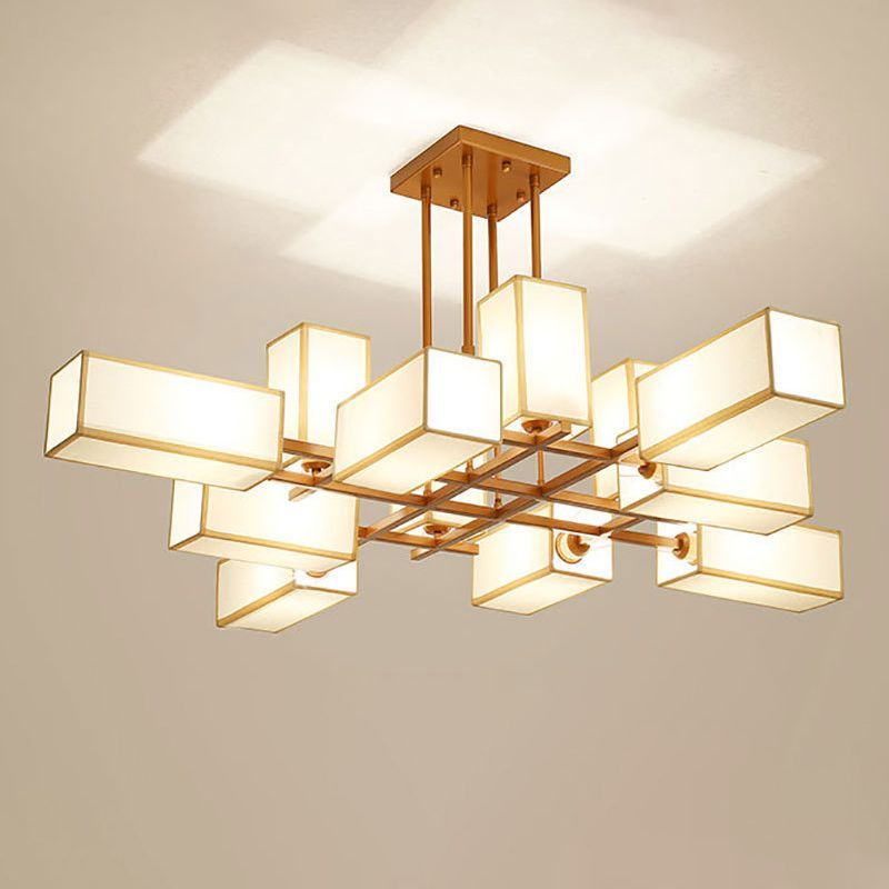 Lacey Design LED Kronleuchte Schwarz/Gold Wohnzimmer/Schlafzimmer Metall Textil