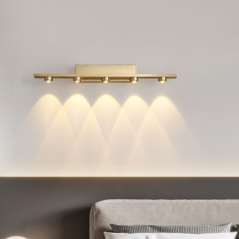 Leigh Moderno LED Ola de Agua Luz de Pared Oro Dormir Sala de Estar Pasillo Metal Acrílico
