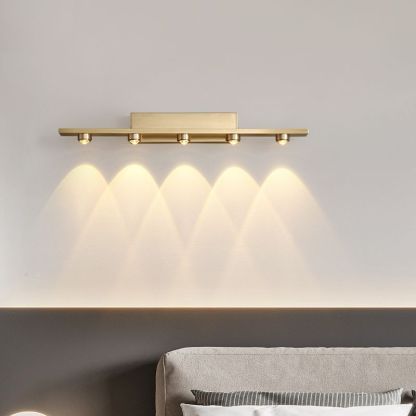 Leigh Moderno LED Ola de Agua Luz de Pared Oro Dormir Sala de Estar Pasillo Metal Acrílico