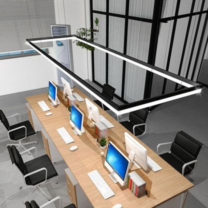 Edge Moderno Lineal LED Lámpara Colgante Negro Salón/Comedor/Dormitorio Metal y Acrílico