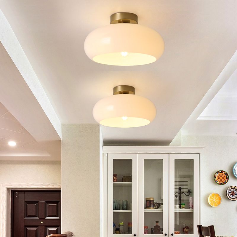 Hailie Moderno LED Lámpara de Techo Redondo Blanco Dormitorio/Salón/Cocina Metal/Vidrio