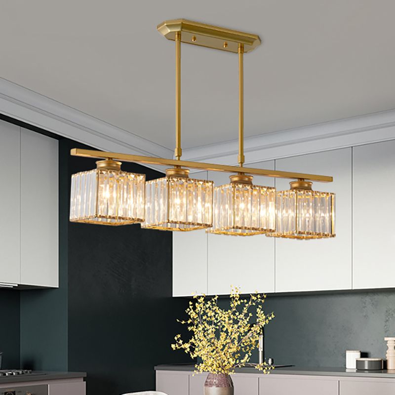 Kristy Moderno LED Lámpara Colgante, Negro/Oro, Mesa de Comedor, Cristal Metal