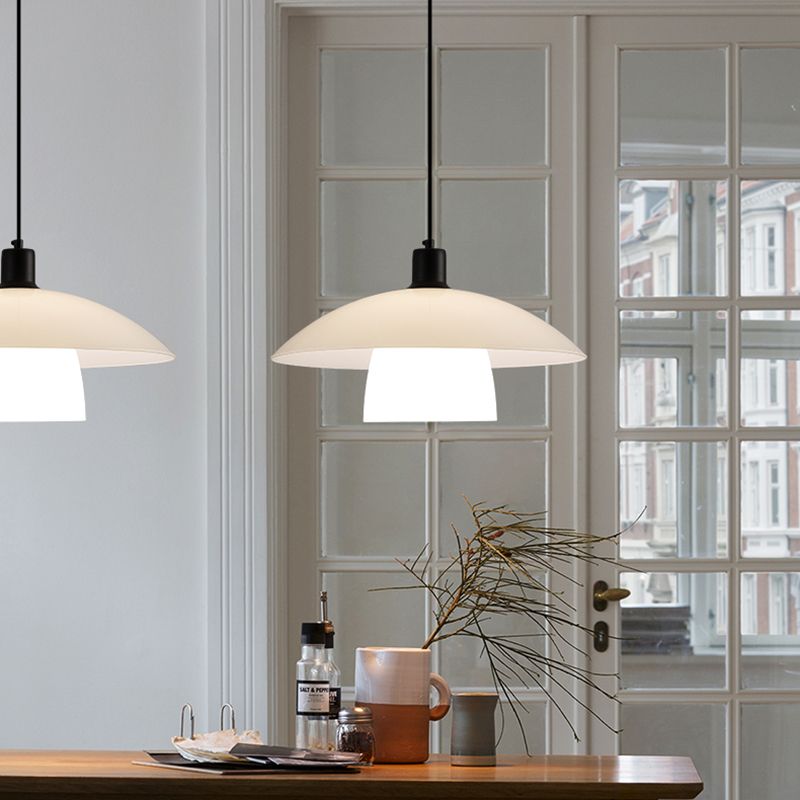 Carins Moderno LED Lámpara Colgante Blanco Comedor Metal & Vidrio