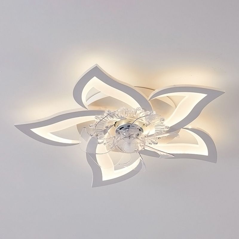 Hana Ventilador con Luz sin aspas, Blanco 8 Estilos, Motor dc