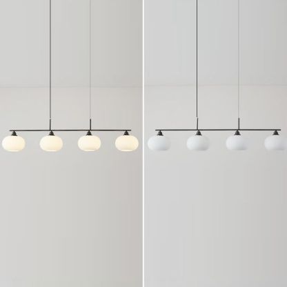 Hailie Moderno LED Lámpara Colgante Negro/Oro Comedor Mesa de Comedor Metal y Vidrio 3/4 Llamas 100CM/135CM Largo