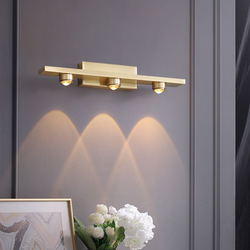 Modern LED Wandleuchte Gold Schlaf/ Wohnzimmer/Flur Metall | Las Sola