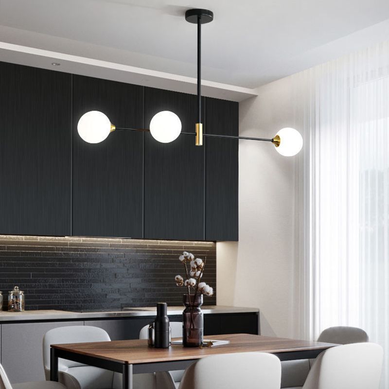 Valentina Moderno Minimalista LED Lámpara Colgante Blanco Comedor/Dormitorio/Sala de Estar Metal y Vidrio 3/4 de Llama