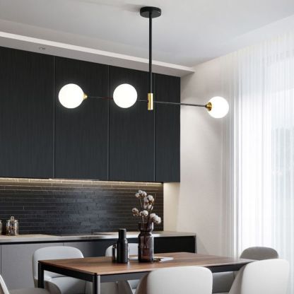 Valentina Moderno Minimalista LED Lámpara Colgante Blanco Comedor/Dormitorio/Sala de Estar Metal y Vidrio 3/4 de Llama