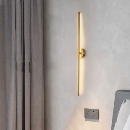 Edge Moderno Lineal LED Aplique Interior Oro Cuarto de Baño Metal