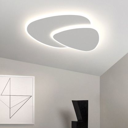Quinn Moderna Geométrica Metal/Acrílico Lámpara de Techo Blanca