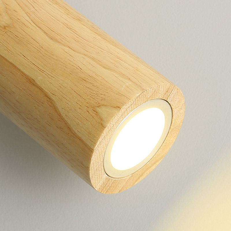 Ozawa Modern LED Apliques de techo Tipo Cilindro para Sala de estar y dormitorio, 3 colores, metal y madera.