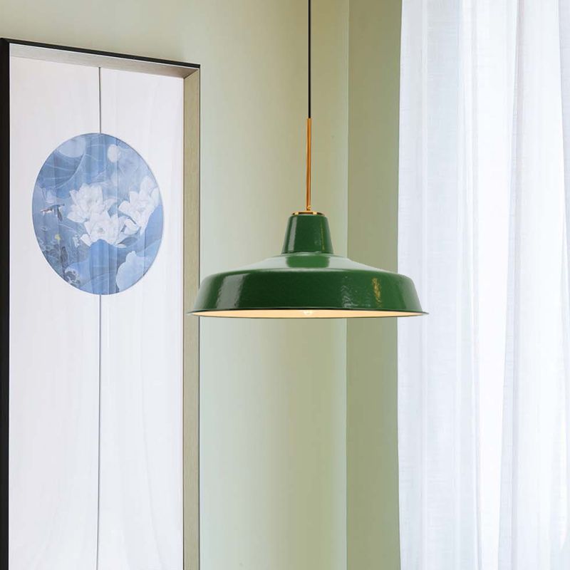 Cairns Lámpara colgante Moderna de Granero y Cono Verde para Dormitorio