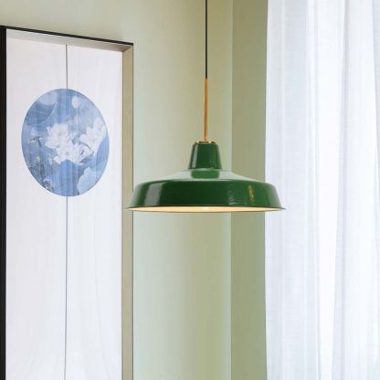 Cairns Lámpara colgante Moderna de Granero y Cono Verde para Dormitorio