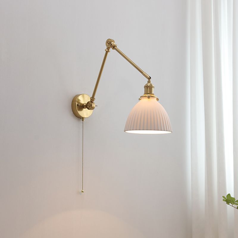 Carins Moderno Aplique, Tambor, Cerámica/Metal, Blanco, Dormitorio