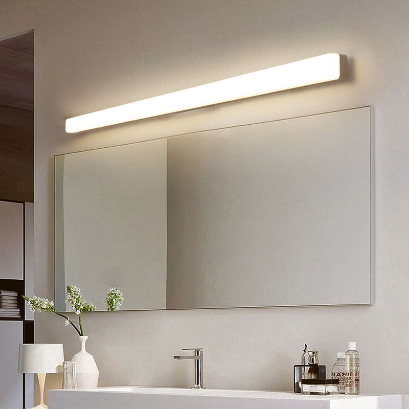 Edge Moderno Aplique Lineal, Blanco, Baño, Acrílico