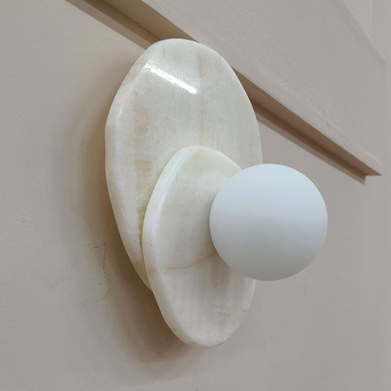 Meza Francés LED Roca Vidrio Interior Aplique Salón