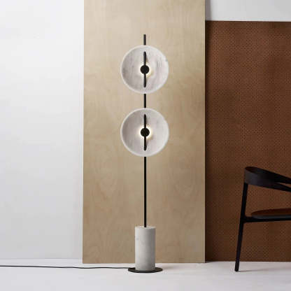 Dune Marble Round Resin Floor Lamp
