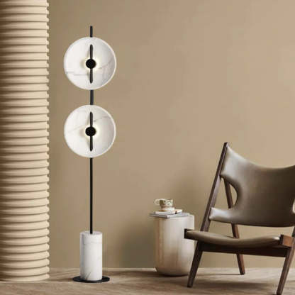 Dune Marble Round Resin Floor Lamp