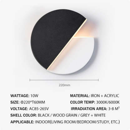Drehbare Wall Lamp Blanco/Negro LED para Dormitorio y Salón