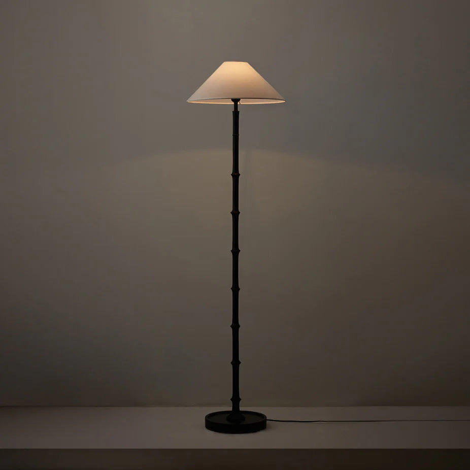 Retro Crackle Black Resin Floor Lamp