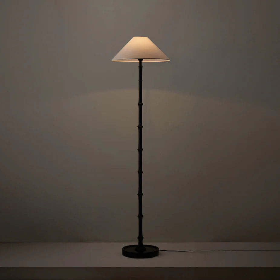 Retro Crackle Black Resin Floor Lamp