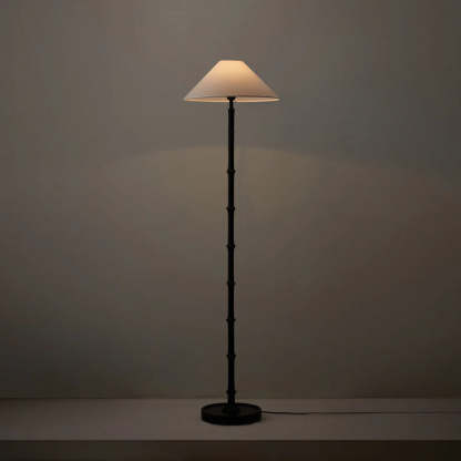 Retro Crackle Black Resin Floor Lamp
