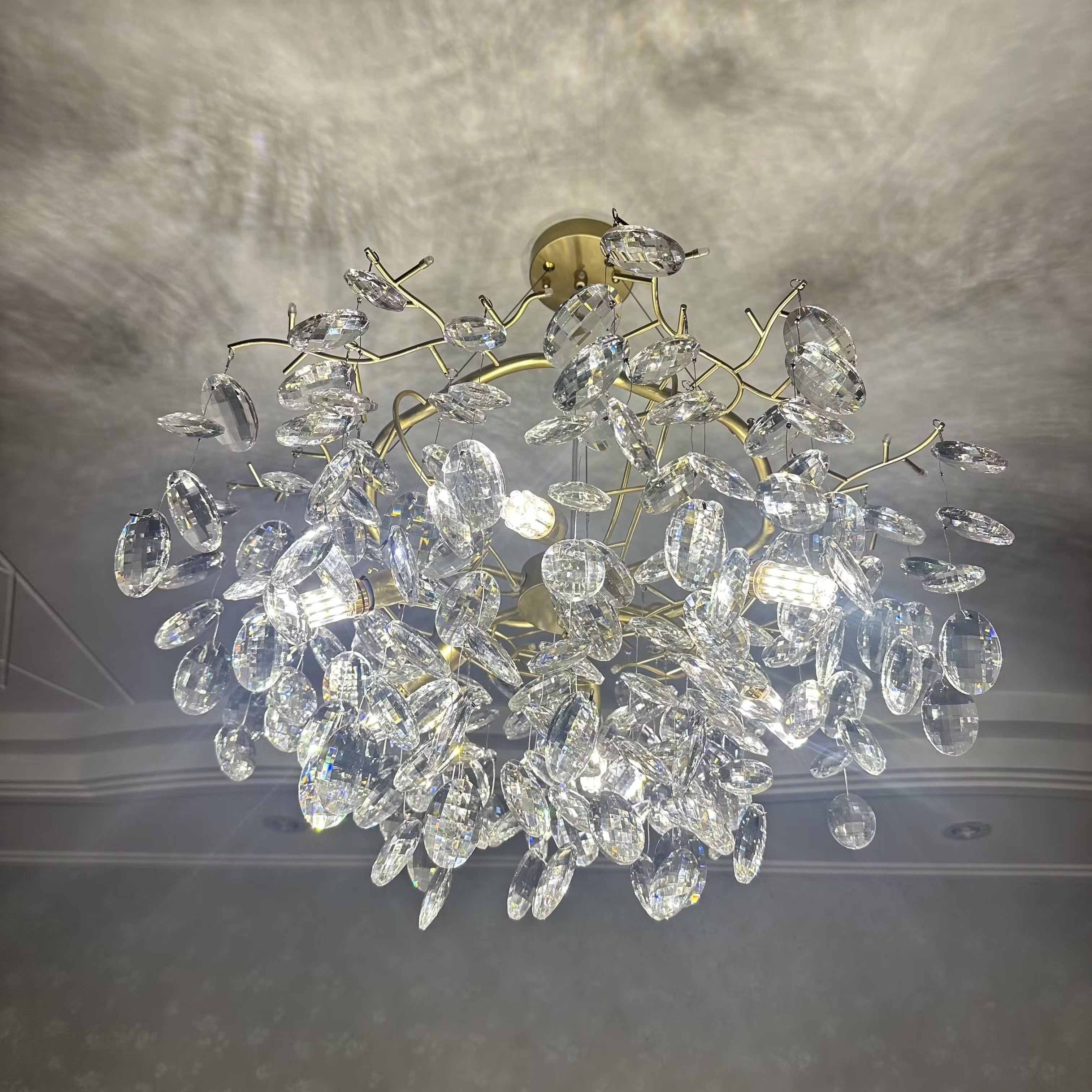 Verona Crystal Cascade Gold Chandelier