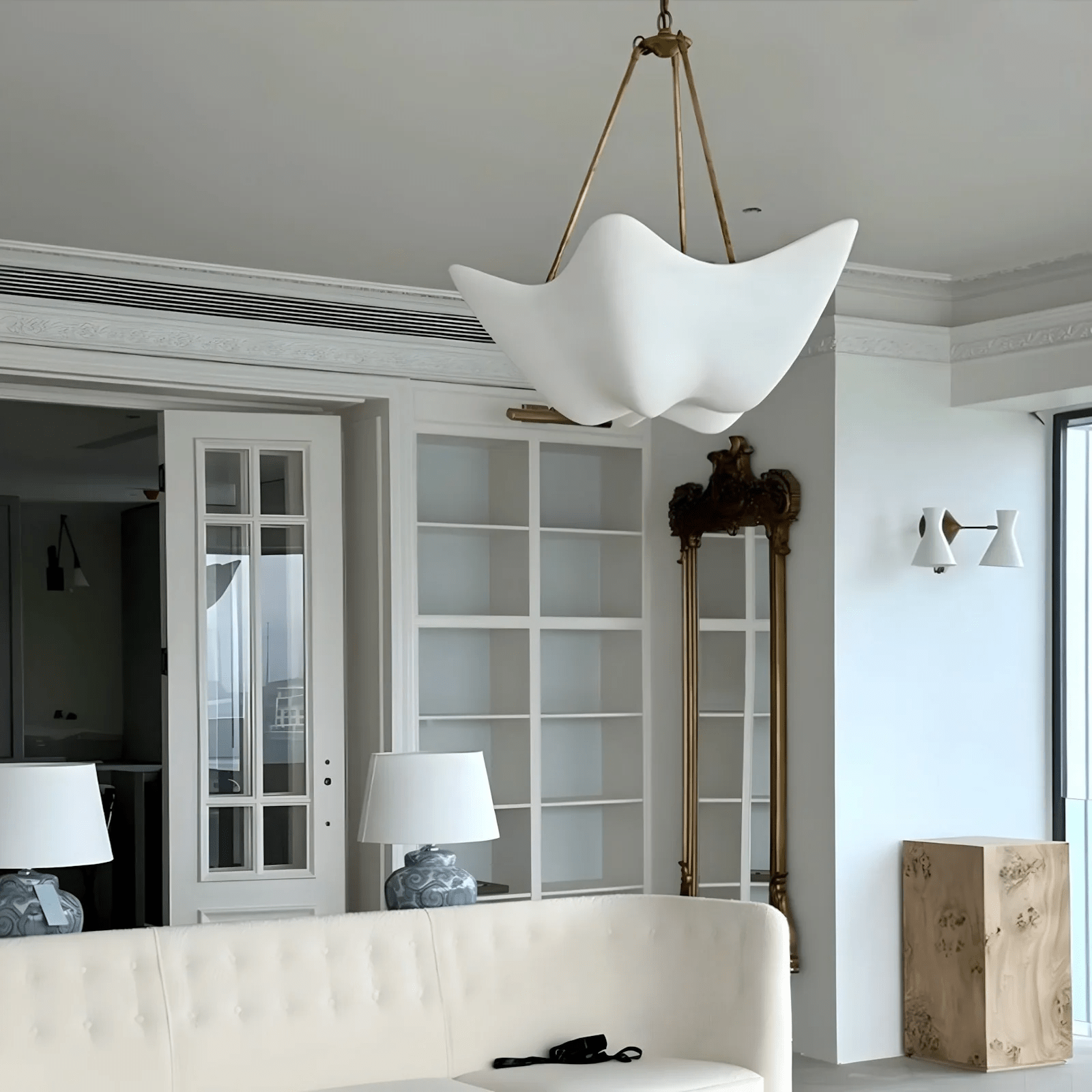 Hakka Plaster Wave Sculptural Chandelier