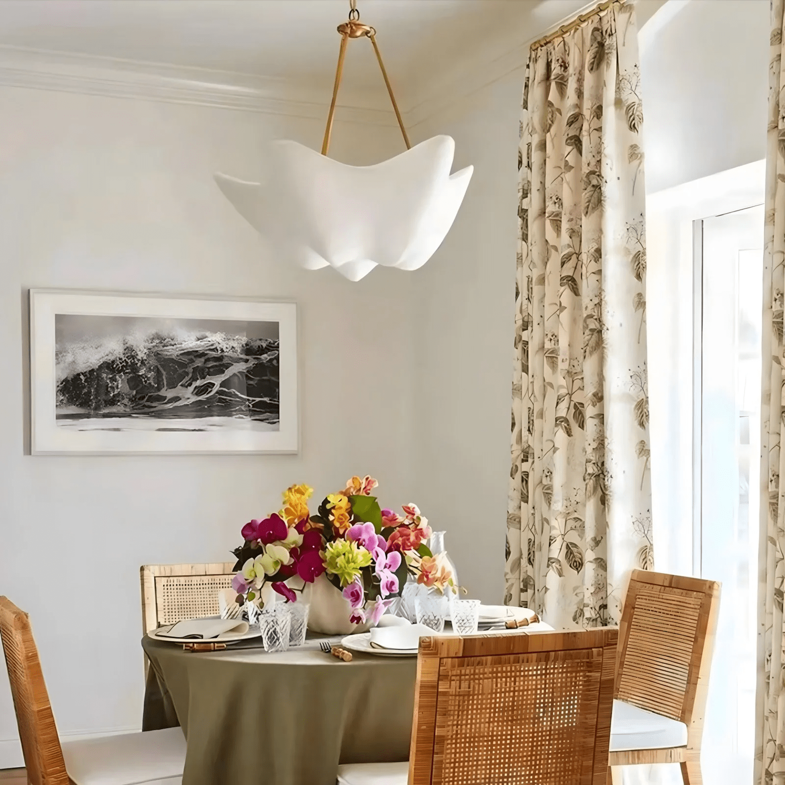 Hakka Plaster Wave Sculptural Chandelier
