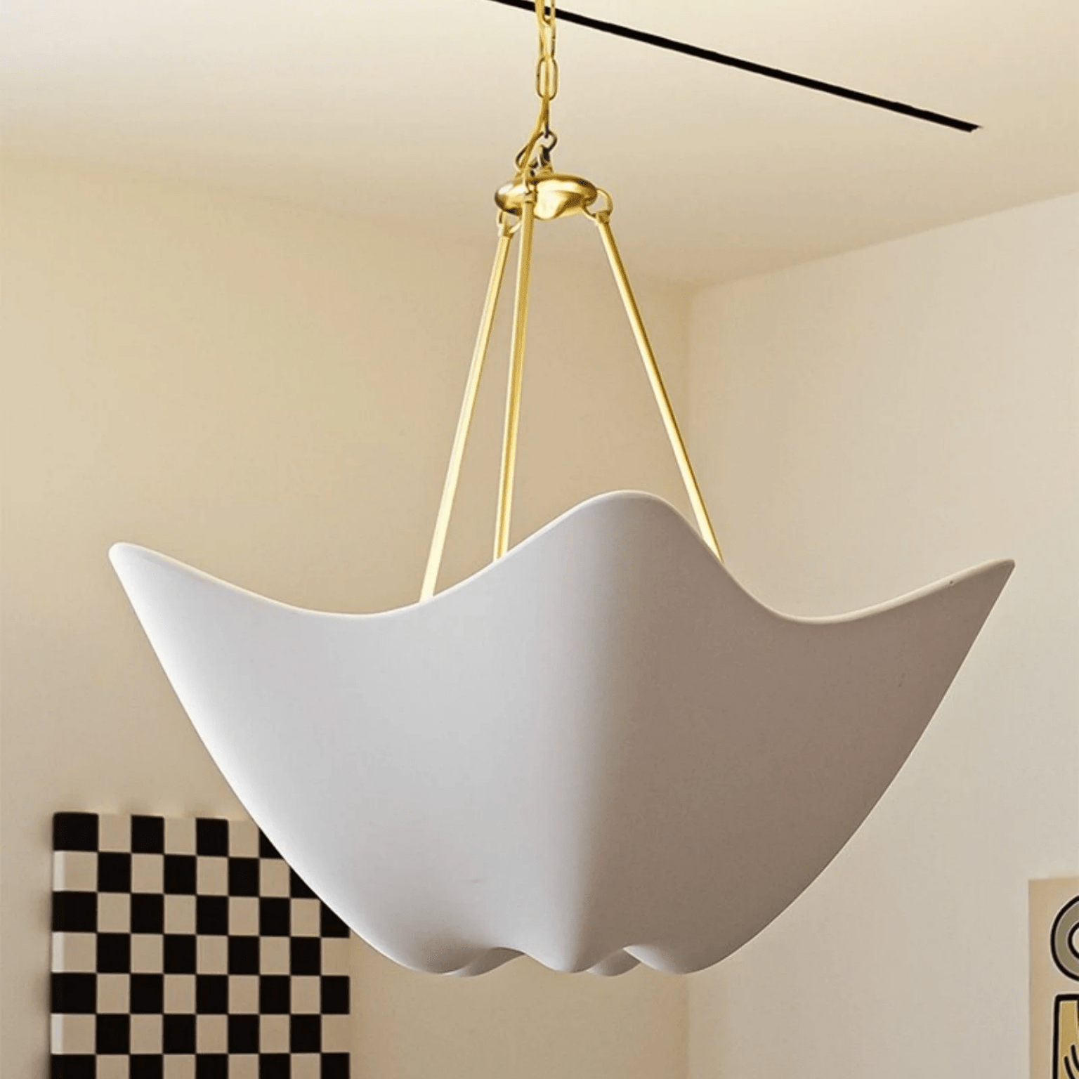 Hakka Plaster Wave Sculptural Chandelier