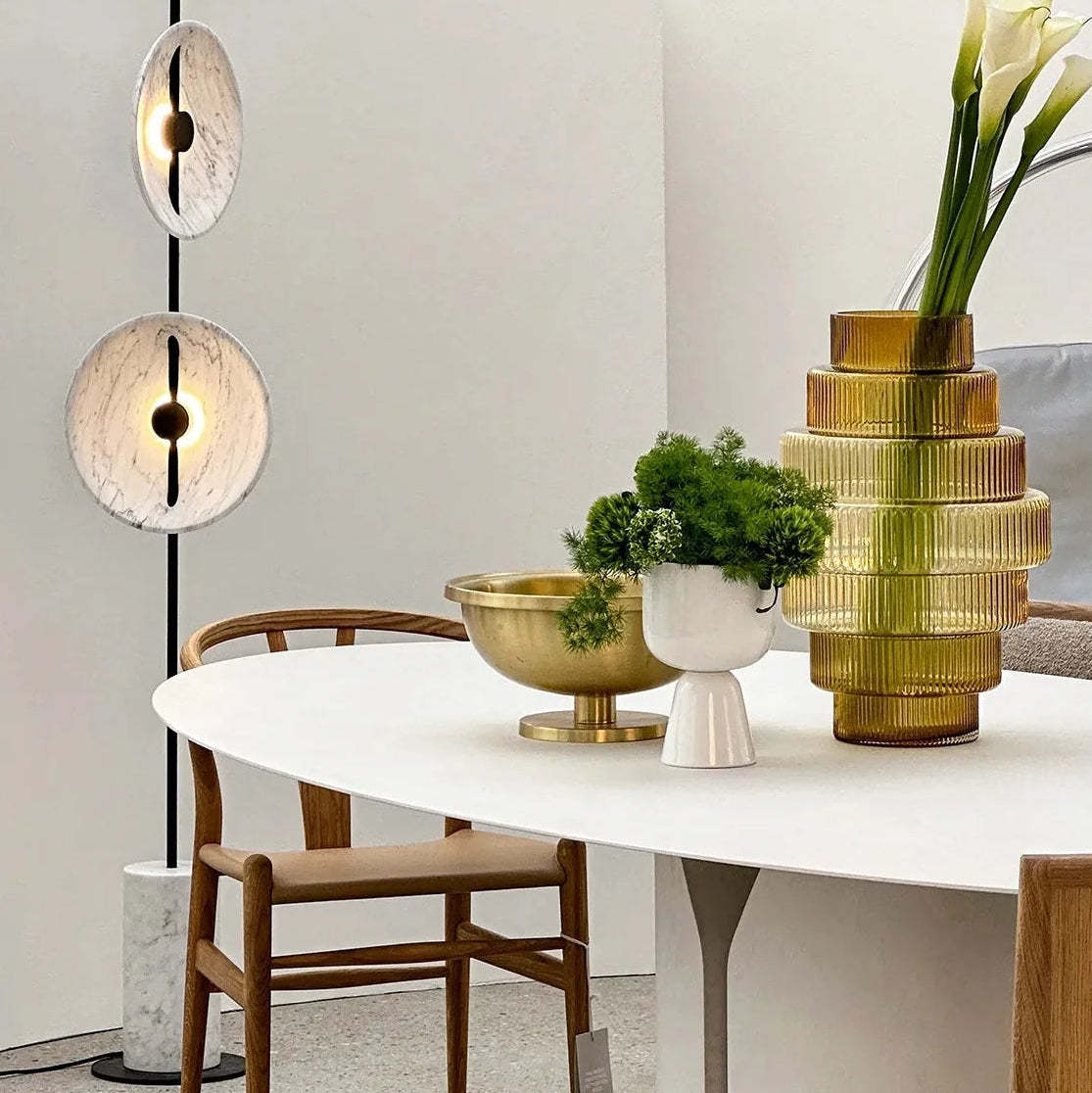 Dune Marble Round Resin Floor Lamp