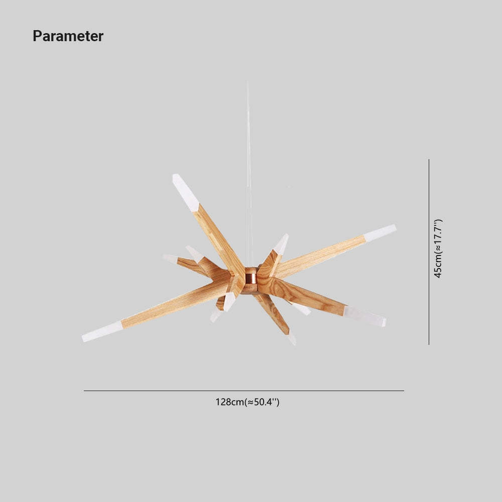 Ozawa Moderna Diseño Irregular Madera Lámpara Colgante Madera
