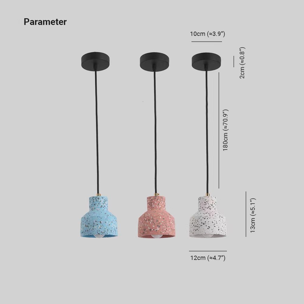 Morandi Moderna Cuadrado LED Metal/Cemento Lámpara Colgante, Negra/Azul/Roja/Blanca