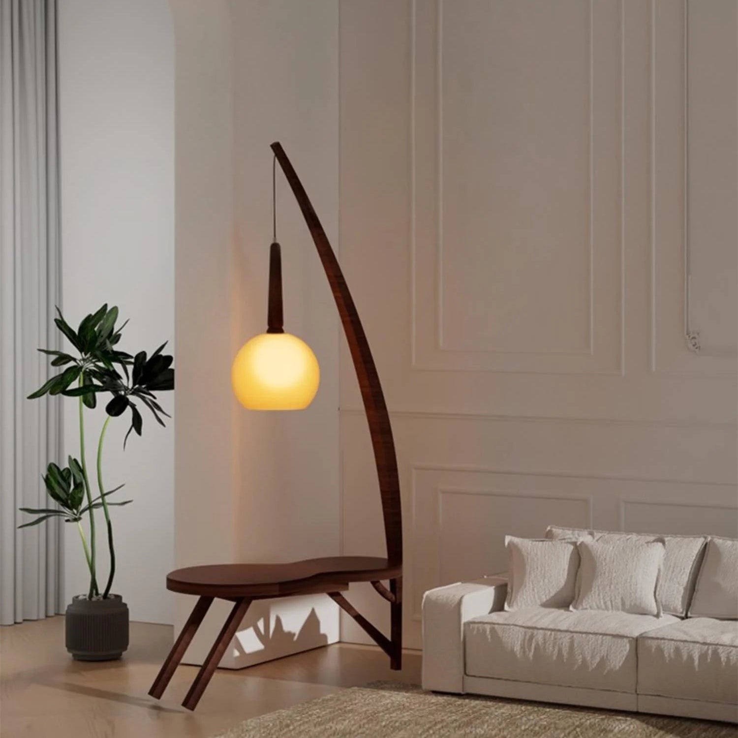 Drift Solid Wood Coffee Table Floor Lamp