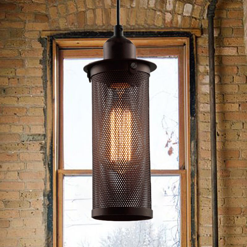 Sanna Retro LED Lámpara Colgante Negro óxido Residencial Dormitorio Metal