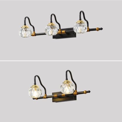 Kristy Moderno LED Aplique Negro Baño/Dormitorio Cristal