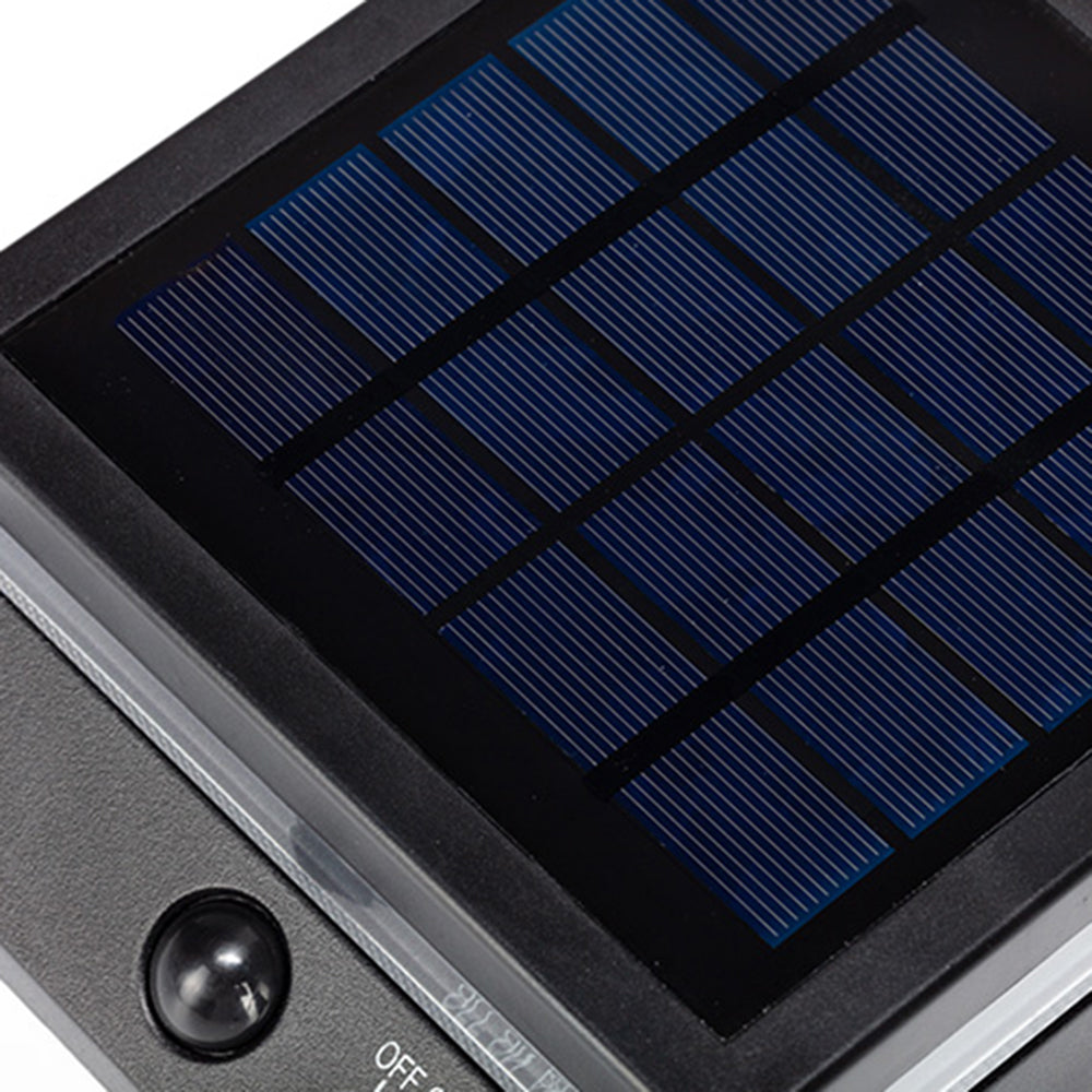 Orr Moderno Ángulo Recto LED Aplique de Exterior Negro Pasillo Acrílico Sensor Solar