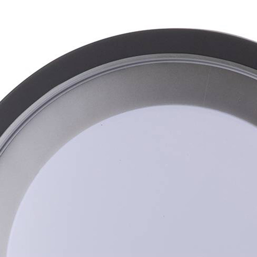 Orr Moderno Redondo LED Aplique Exterior Negro Jardín/Pasillo/Calcón/Terraza Metal
