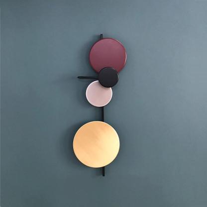 Retro Multicolor Metal Disc Wall Light Black