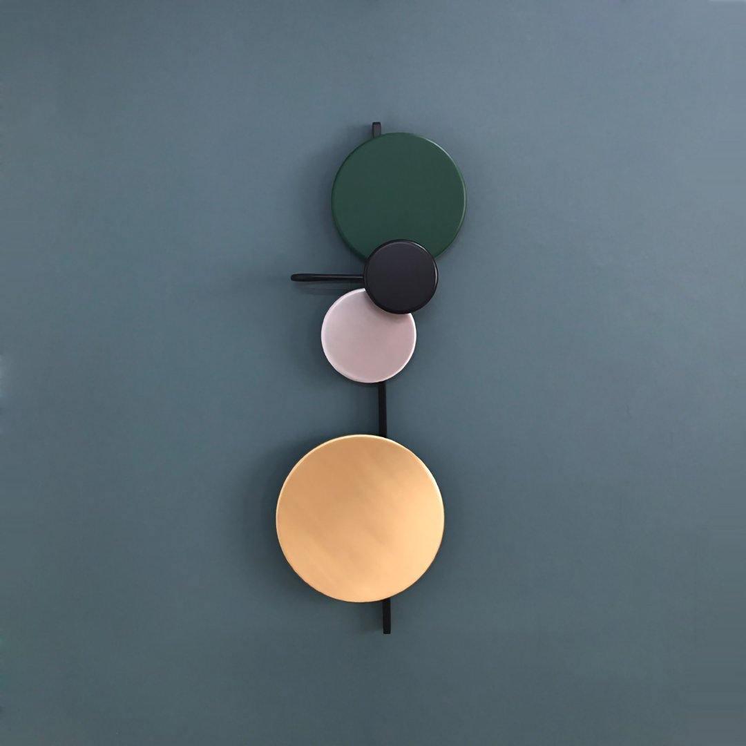 Retro Multicolor Metal Disc Wall Light Black